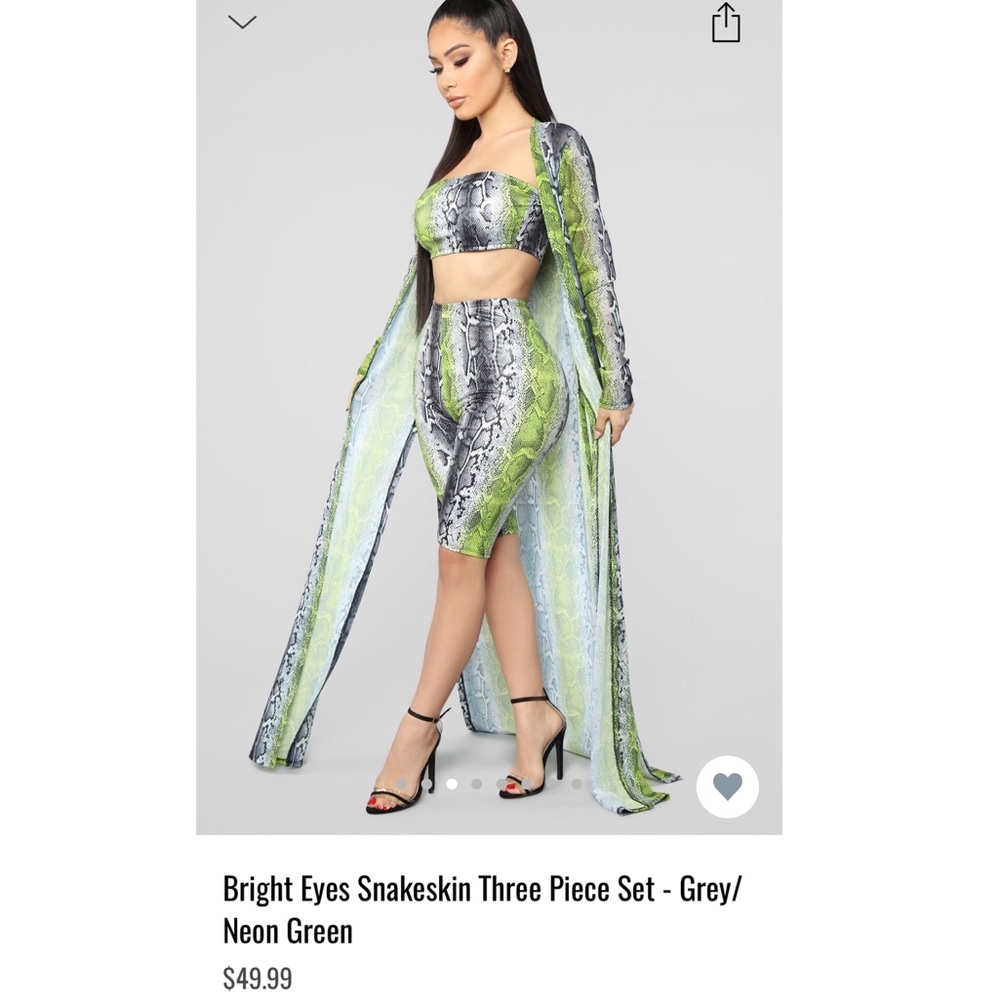 Bright Eyes Snakeskin 3piece set Fashion Nova